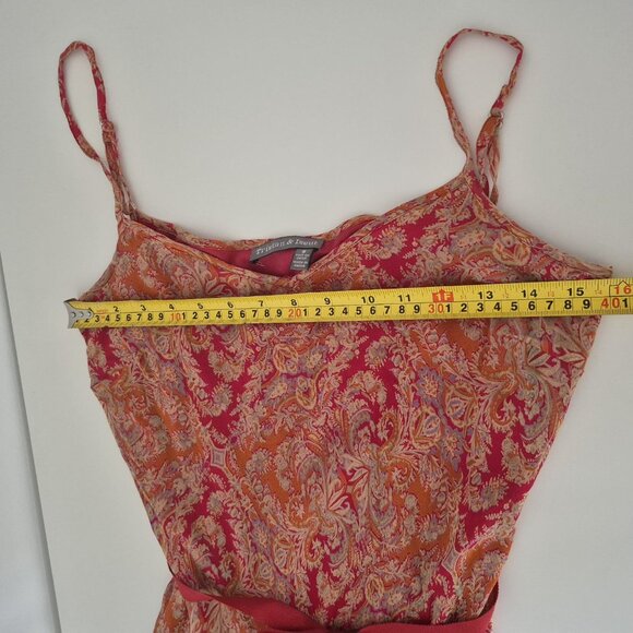 Tristan Iseut Silk Midi Dress boho chic Earth Tones VTG Size 8 Irregular hem - Picture 12 of 16